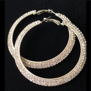 Clear crystal loop earrings